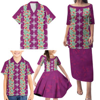 Hawaii Ohia Lehua Family Matching Puletasi and Hawaiian Shirt Tropical Vibes Fuchsia LT05 - Polynesian Pride