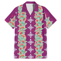 Hawaii Ohia Lehua Family Matching Tank Maxi Dress and Hawaiian Shirt Tropical Vibes Fuchsia LT05 Dad's Shirt - Short Sleeve Fuchsia - Polynesian Pride
