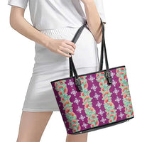 Hawaii Ohia Lehua Leather Tote Bag Tropical Vibes Fuchsia