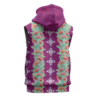 Hawaii Ohia Lehua Sleeveless Zip Hoodie Tropical Vibes Fuchsia