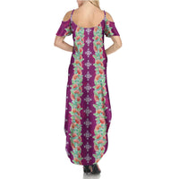 Hawaii Ohia Lehua Summer Maxi Dress Tropical Vibes Fuchsia