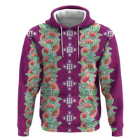 Hawaii Ohia Lehua Zip Hoodie Tropical Vibes Fuchsia