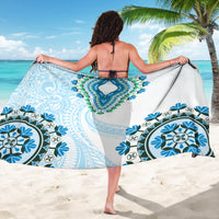 Africa Dashiki Sarong With Polynesian Pattern Blue Version