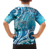 Polynesia World Ocean Day Family Matching Tank Maxi Dress and Hawaiian Shirt Ocean Style