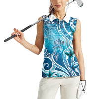Polynesia World Ocean Day Women Sleeveless Polo Shirt Ocean Style