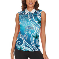 Polynesia World Ocean Day Women Sleeveless Polo Shirt Ocean Style