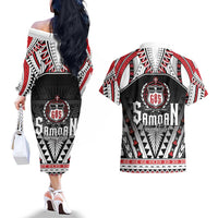 Samoa Independence Day Couples Matching Off The Shoulder Long Sleeve Dress and Hawaiian Shirt Proud To Be Samoan