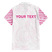 Personalised New Zealand Aotearoa Family Matching Short Sleeve Bodycon Dress and Hawaiian Shirt Nurse Tribal Pink Version LT05 - Polynesian Pride