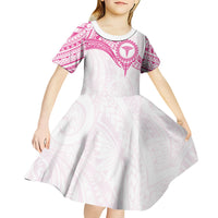 Personalised New Zealand Aotearoa Kid Short Sleeve Dress Nurse Tribal Pink Version