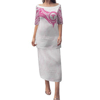 Personalised New Zealand Aotearoa Puletasi Nurse Tribal Pink Version
