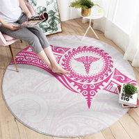 New Zealand Aotearoa Round Carpet Nurse Tribal Pink Version
