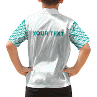 Personalised New Zealand Aotearoa Family Matching Short Sleeve Bodycon Dress and Hawaiian Shirt Nurse Tribal Teal Version LT05 - Polynesian Pride