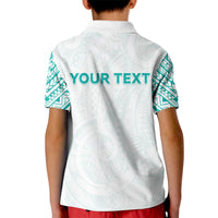 Personalised New Zealand Aotearoa Kid Polo Shirt Nurse Tribal Teal Version