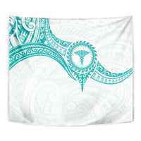 New Zealand Aotearoa Tapestry Nurse Tribal Teal Version