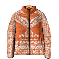 Personalised Tonga Tailulu College Padded Jacket Tongan Kupesi Pattern