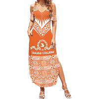 Personalised Tonga Tailulu College Summer Maxi Dress Tongan Kupesi Pattern