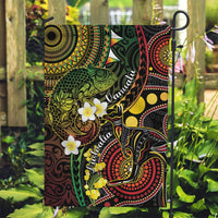 Vanuatu And Australia Aboriginal Garden Flag Iguana And Kangaroo Together