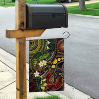 Vanuatu And Australia Aboriginal Garden Flag Iguana And Kangaroo Together