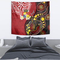 Tonga Ngatu And Australia Aboriginal Tapestry Tongan Dove And Kangaroo Together LT05 - Polynesian Pride