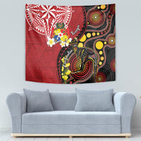 Tonga Ngatu And Australia Aboriginal Tapestry Tongan Dove And Kangaroo Together LT05 - Polynesian Pride