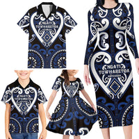 Custom Aotearoa Ngati Tuwharetoa Family Matching Long Sleeve Bodycon Dress and Hawaiian Shirt Maori Tribal Pattern LT05 - Polynesian Pride