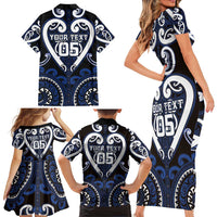 Custom Aotearoa Ngati Tuwharetoa Family Matching Short Sleeve Bodycon Dress and Hawaiian Shirt Maori Tribal Pattern LT05 - Polynesian Pride