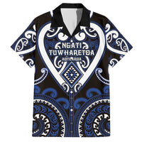 Custom Aotearoa Ngati Tuwharetoa Family Matching Short Sleeve Bodycon Dress and Hawaiian Shirt Maori Tribal Pattern LT05 Dad's Shirt - Short Sleeve Navy - Polynesian Pride