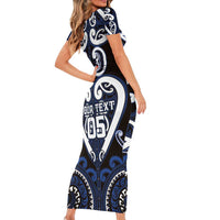 Custom Aotearoa Ngati Tuwharetoa Family Matching Short Sleeve Bodycon Dress and Hawaiian Shirt Maori Tribal Pattern LT05 - Polynesian Pride