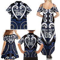 Custom Aotearoa Ngati Tuwharetoa Family Matching Summer Maxi Dress and Hawaiian Shirt Maori Tribal Pattern LT05 - Polynesian Pride