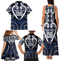 Custom Aotearoa Ngati Tuwharetoa Family Matching Tank Maxi Dress and Hawaiian Shirt Maori Tribal Pattern LT05 - Polynesian Pride