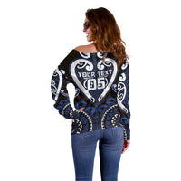 Custom Aotearoa Ngati Tuwharetoa Off Shoulder Sweater Maori Tribal Pattern
