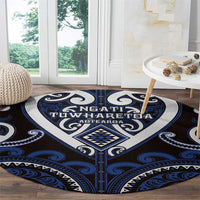 Aotearoa Ngati Tuwharetoa Round Carpet Maori Tribal Pattern