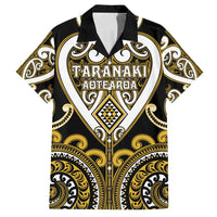 Custom Aotearoa Taranaki Family Matching Tank Maxi Dress and Hawaiian Shirt Maori Tribal Pattern LT05 Dad's Shirt - Short Sleeve Yellow - Polynesian Pride