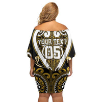 Custom Aotearoa Taranaki Off Shoulder Short Dress Maori Tribal Pattern
