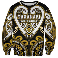 Custom Aotearoa Taranaki Sweatshirt Maori Tribal Pattern