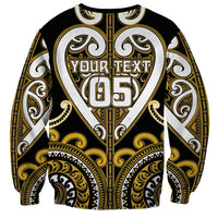 Custom Aotearoa Taranaki Sweatshirt Maori Tribal Pattern