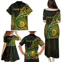 Personalised Fiji Lovoni Day Family Matching Puletasi and Hawaiian Shirt 154th Years