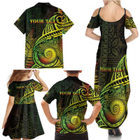 Personalised Fiji Lovoni Day Family Matching Summer Maxi Dress and Hawaiian Shirt 154th Years LT05 - Polynesian Pride