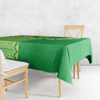 Fiji Lovoni Tablecloth Fijian Tapa Salusalu Green Glitter