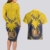 Tokelau Tokehega Day Couples Matching Long Sleeve Bodycon Dress and Hawaiian Shirt National Badge Special Style LT05 - Polynesian Pride