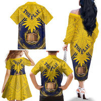 Tokelau Tokehega Day Family Matching Off The Shoulder Long Sleeve Dress and Hawaiian Shirt National Badge Special Style LT05 - Polynesian Pride