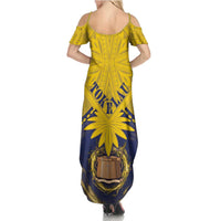 Tokelau Tokehega Day Family Matching Summer Maxi Dress and Hawaiian Shirt National Badge Special Style LT05 - Polynesian Pride
