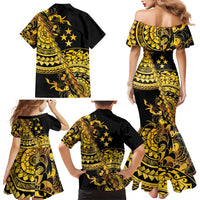 Kosrae Liberation Day Family Matching Mermaid Dress and Hawaiian Shirt Polynesian Floral Tattoo LT05 - Polynesian Pride