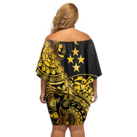 Kosrae Liberation Day Family Matching Off Shoulder Short Dress and Hawaiian Shirt Polynesian Floral Tattoo LT05 - Polynesian Pride