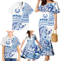 Pohnpei Liberation Day Family Matching Mermaid Dress and Hawaiian Shirt Polynesian Floral Tattoo LT05 - Polynesian Pride