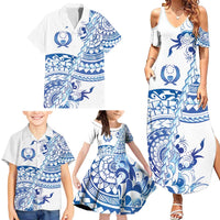 Pohnpei Liberation Day Family Matching Summer Maxi Dress and Hawaiian Shirt Polynesian Floral Tattoo LT05 - Polynesian Pride