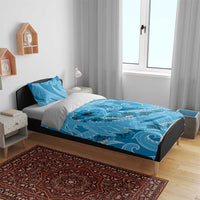 Hawaii Blue Hibiscus Pikake Lei Bedding Set - Polynesian Pride