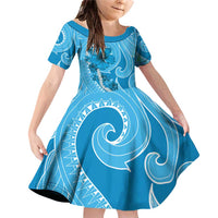 Hawaii Blue Hibiscus Pikake Lei Family Matching Off Shoulder Short Dress and Hawaiian Shirt - Polynesian Pride