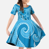 Hawaii Blue Hibiscus Pikake Lei Family Matching Tank Maxi Dress and Hawaiian Shirt - Polynesian Pride