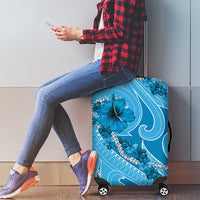 Hawaii Blue Hibiscus Pikake Lei Luggage Cover - Polynesian Pride